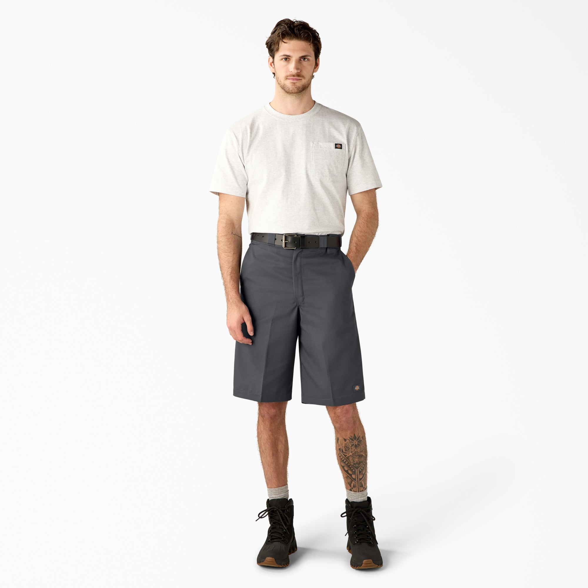 Loose Fit Flat Front Work Shorts. 13