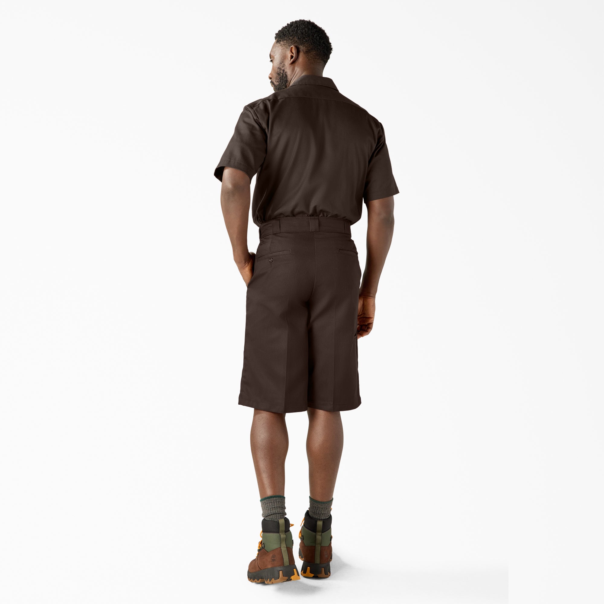 Loose Fit Flat Front Work Shorts. 13