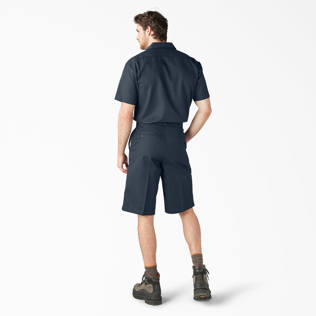Loose Fit Flat Front Work Shorts. 13