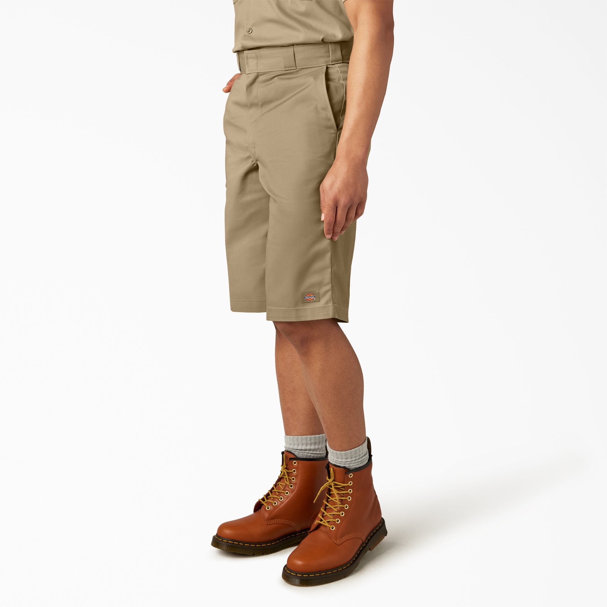 Loose Fit Flat Front Work Shorts. 13