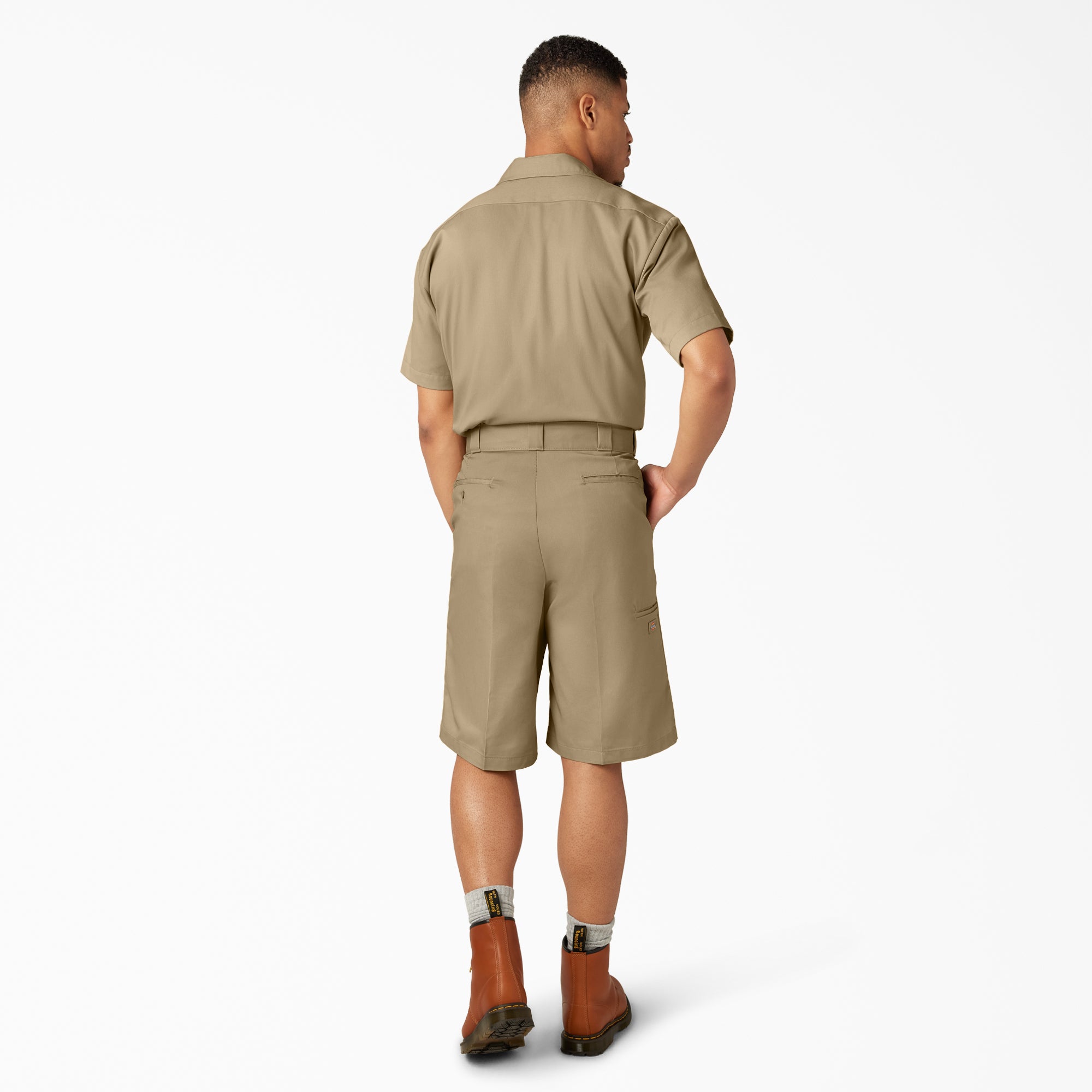 Loose Fit Flat Front Work Shorts. 13