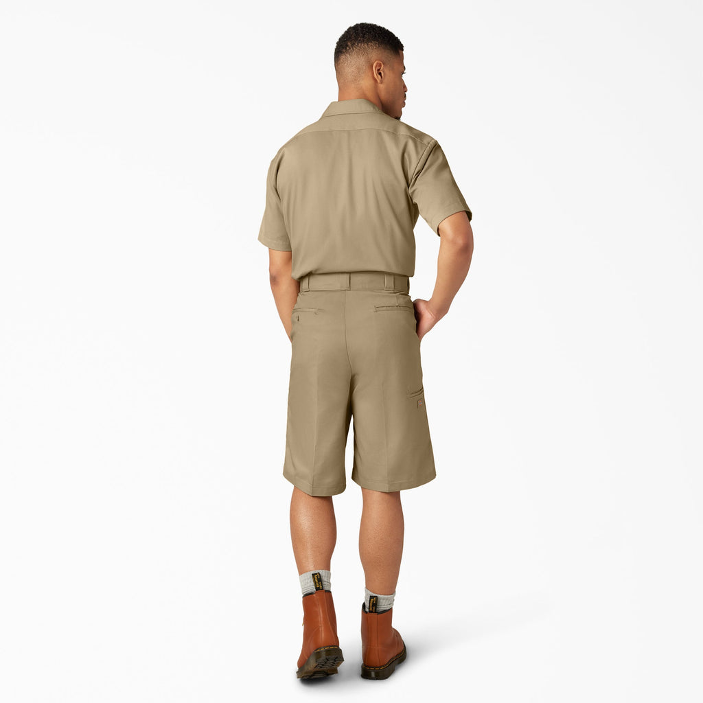 Loose Fit Flat Front Work Shorts. 13