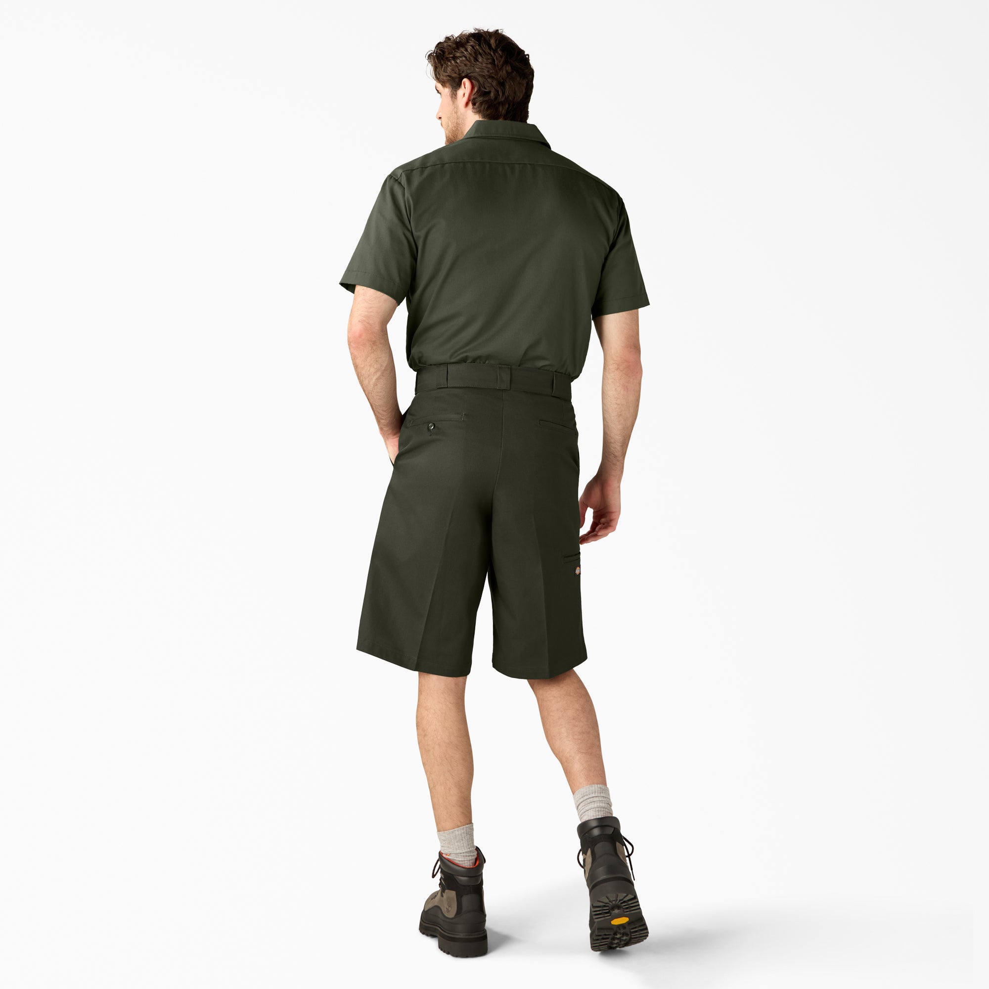 Loose Fit Flat Front Work Shorts. 13
