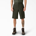 Loose Fit Flat Front Work Shorts. 13