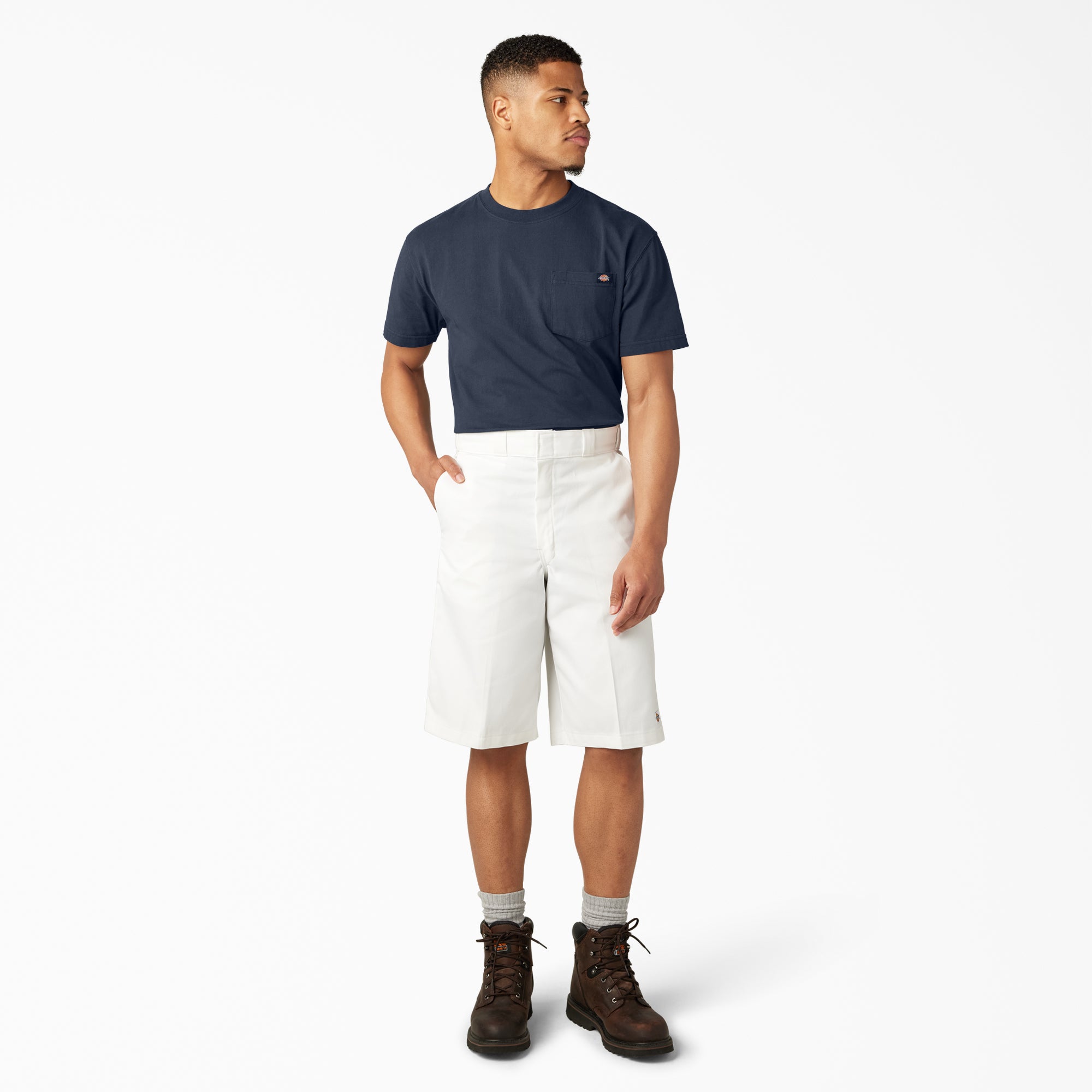 Loose Fit Flat Front Work Shorts. 13