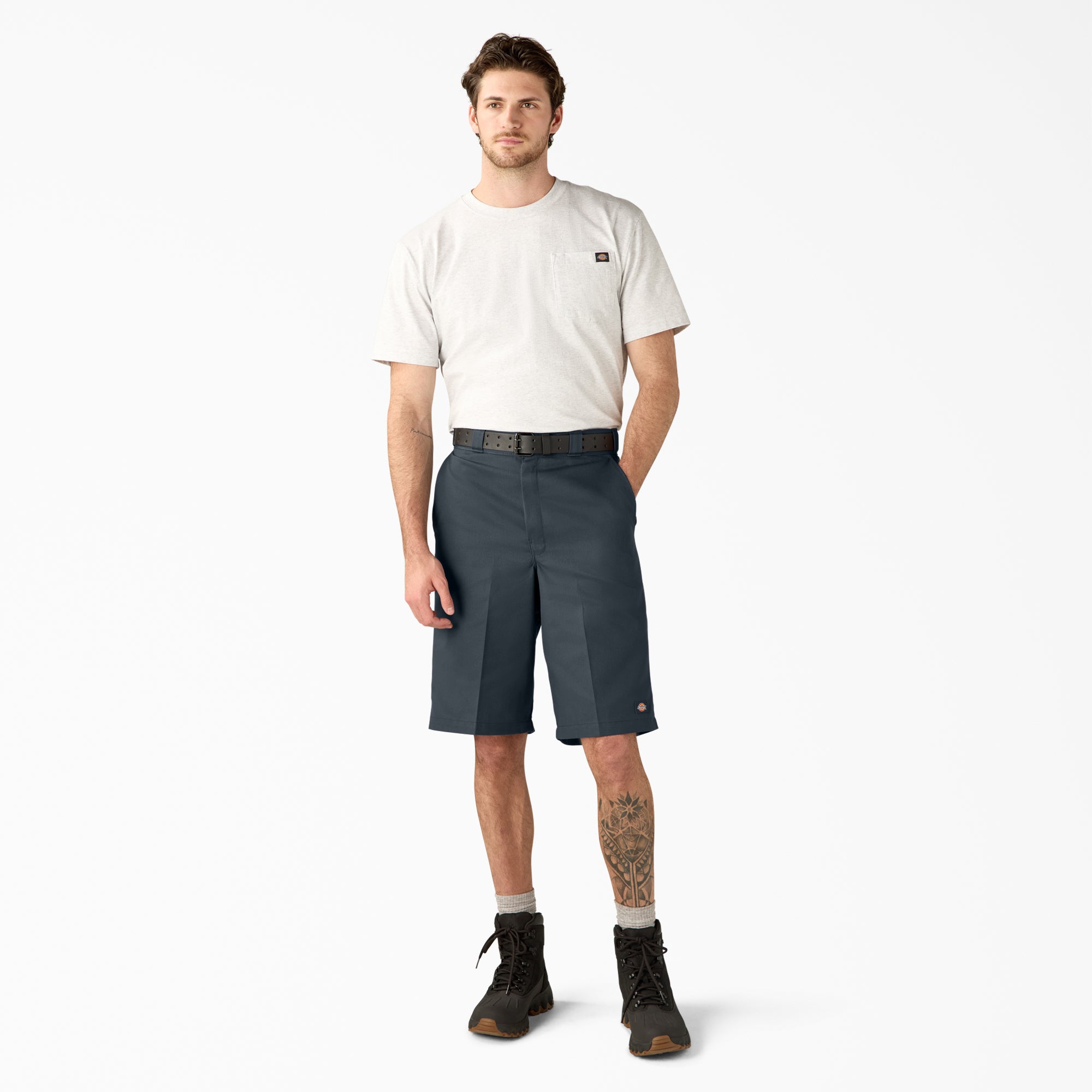 Loose Fit Flat Front Work Shorts. 13